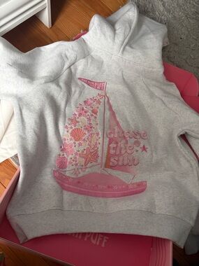 Pink Palm Puff Chase the Sun Hoodie